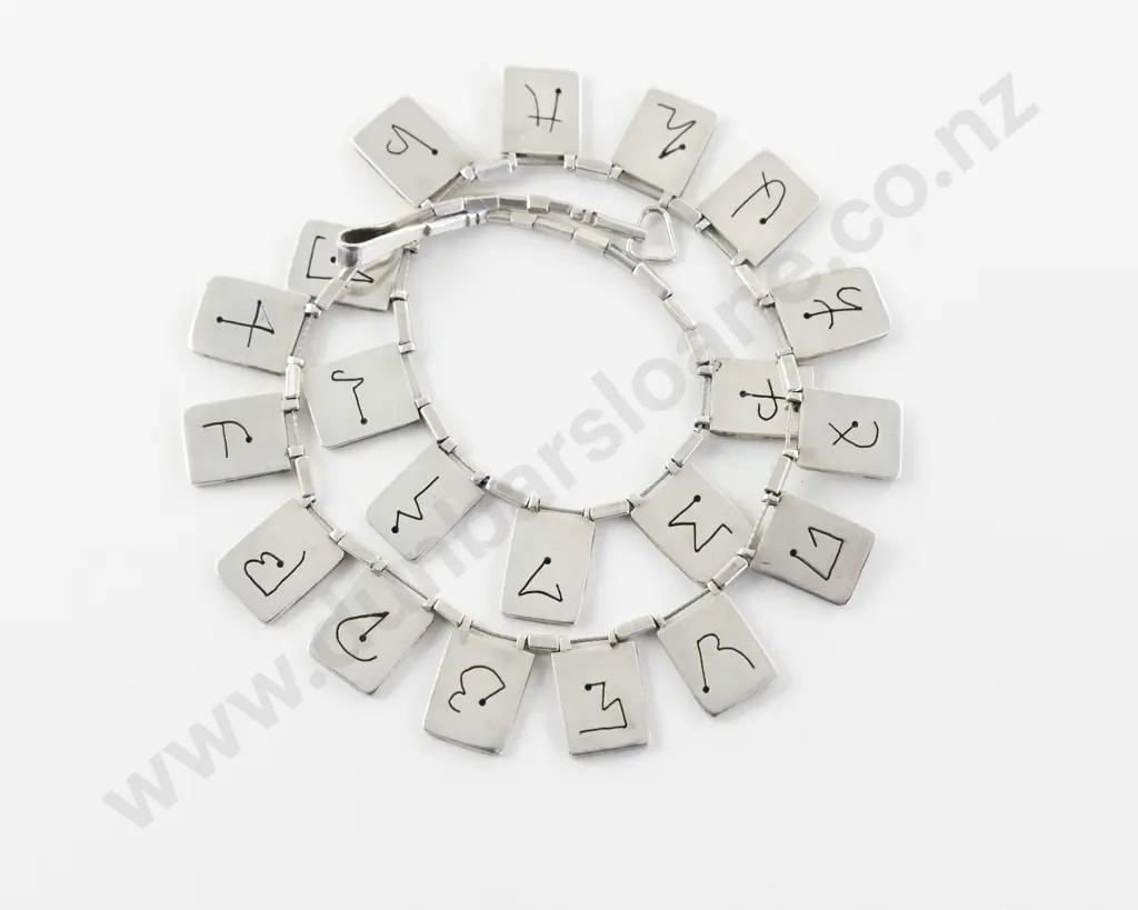 NZ Jeweller Jane Dodd S/S Hieroglyphic Necklace Image 1++