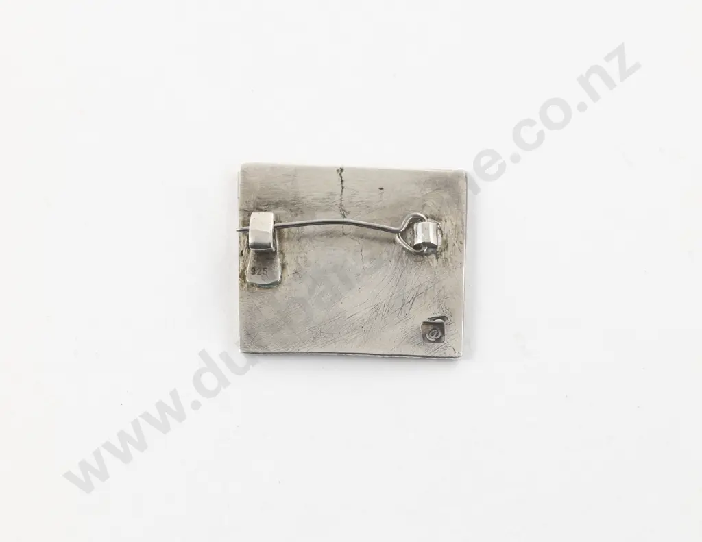 NZ Jeweller Ann Culy Oxidised Silver 'Partridge' Brooch Image 1++