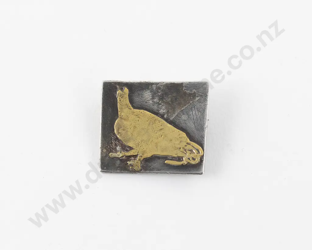 NZ Jeweller Ann Culy Oxidised Silver 'Partridge' Brooch Image 1++
