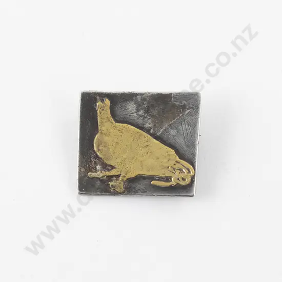 NZ Jeweller Ann Culy Oxidised Silver 'Partridge' Brooch