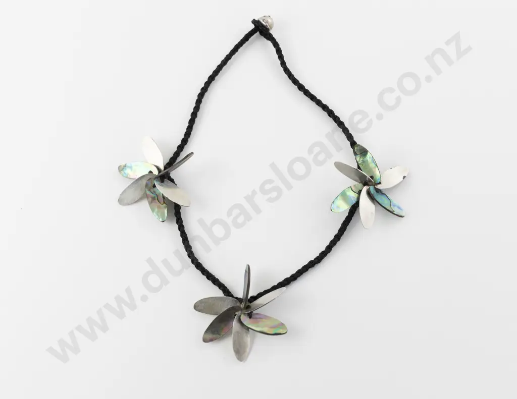 NZ Jeweller Zoya Beri S/S and Paua Three Flower Choker Image 1++