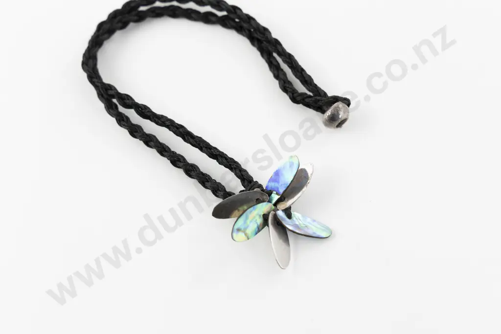 NZ Jeweller Zoya Beri S/S and Paua Single Flower Necklace Image 1++