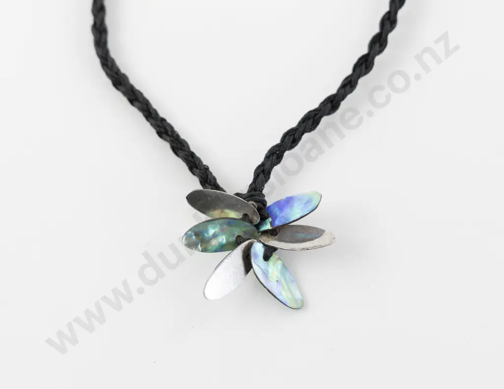 NZ Jeweller Zoya Beri S/S and Paua Single Flower Necklace Image 1++