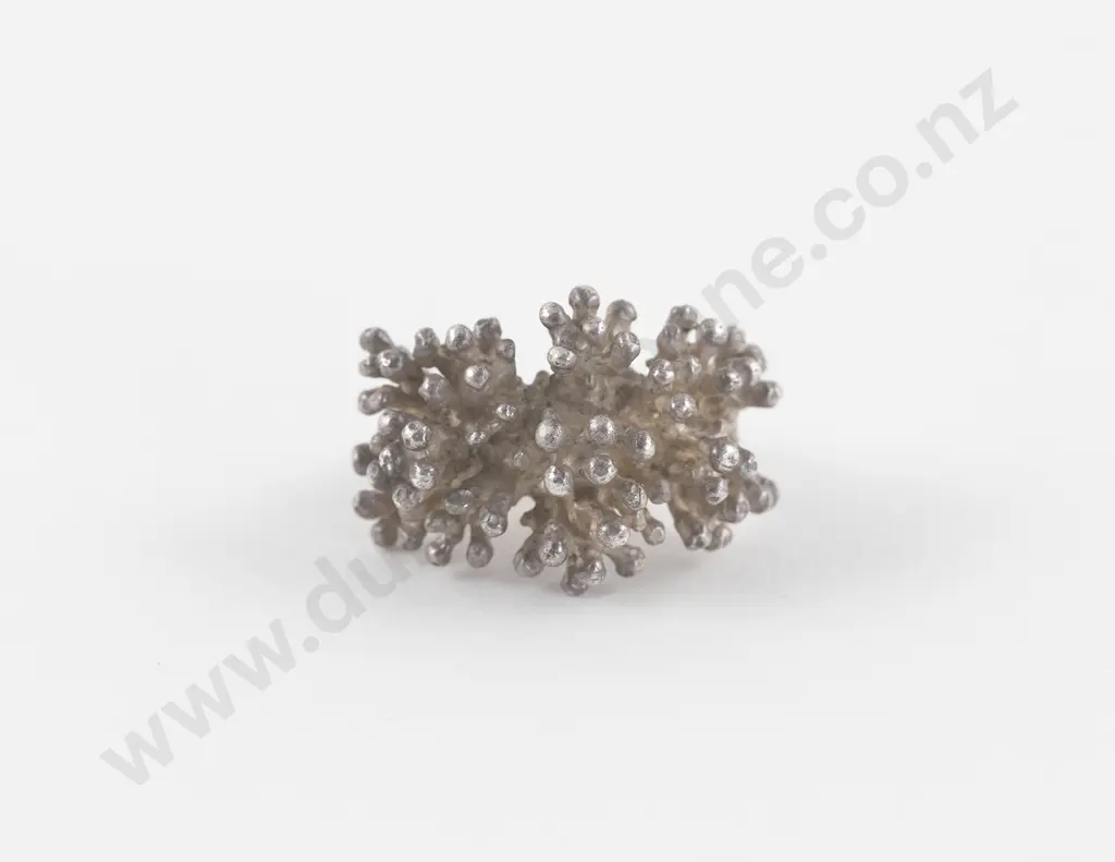 NZ Jeweller Peter Minturn .925 Silver Sea Anemone Ring Image 1++