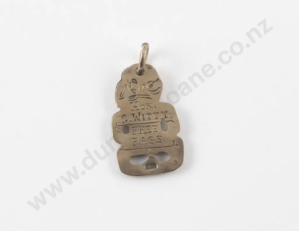 NZ Colonial C1925 9ct Tiki Railway Free Pass Image 1++