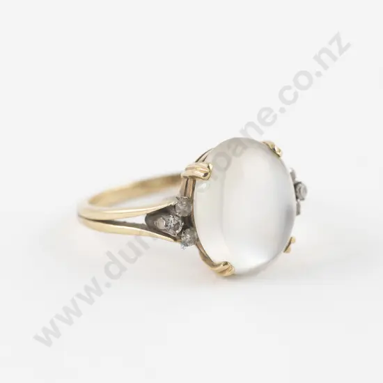 14ct Moonstone and Diamond Ring