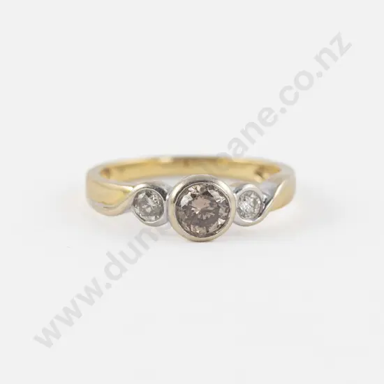 18ct Three Stone Fancy Diamond Ring