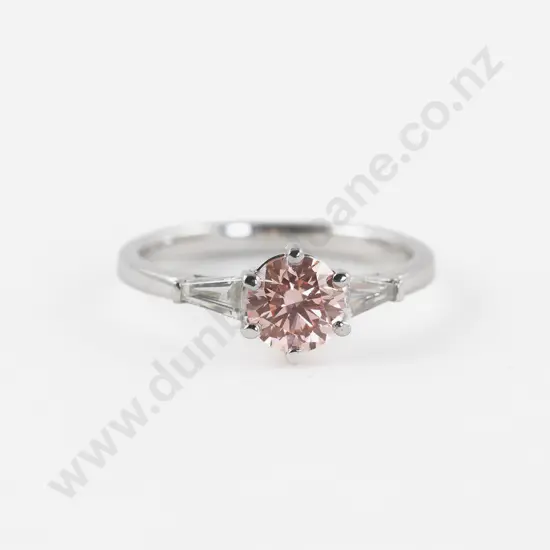 All Platinum Three Stone Fancy Diamond Ring