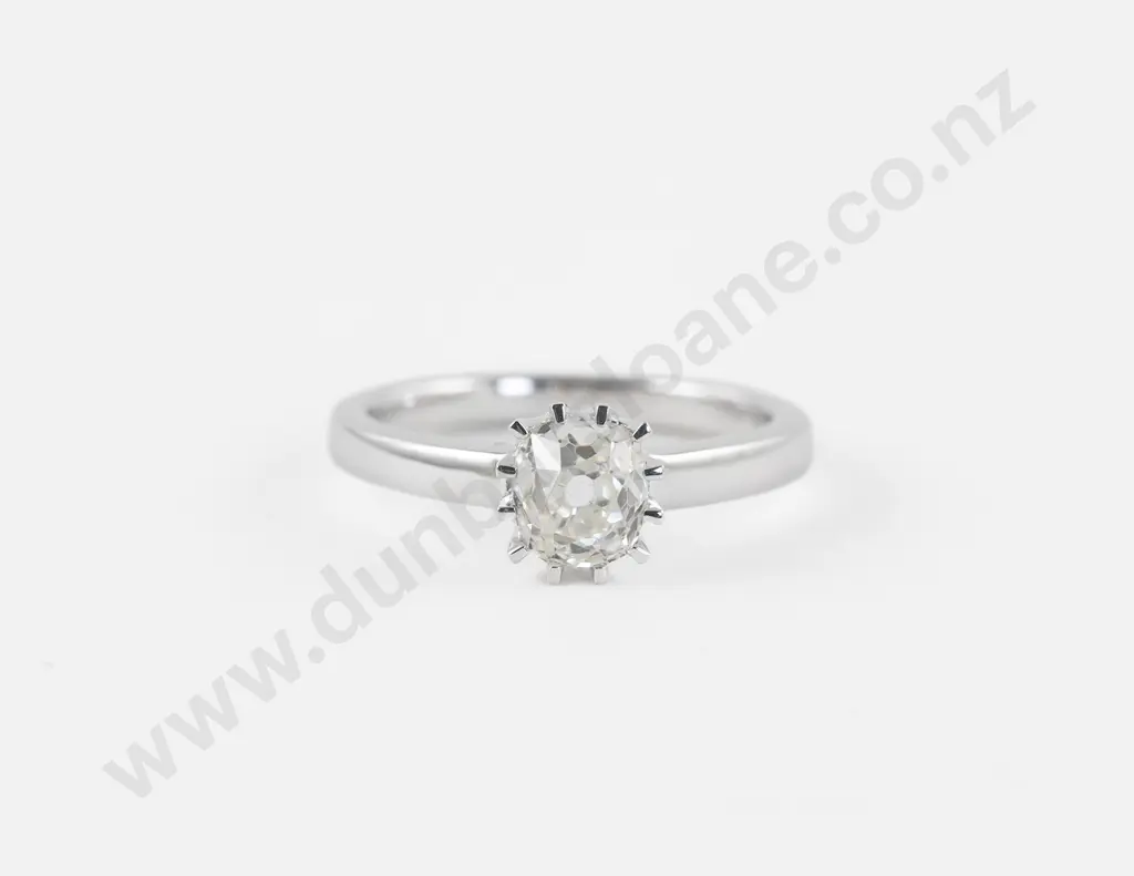 18ct White Gold Solitaire Diamond Ring Image 1++