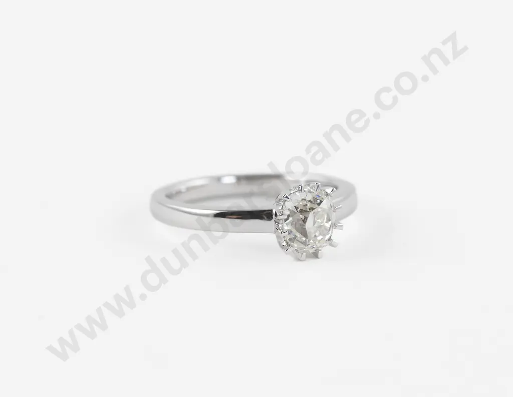 18ct White Gold Solitaire Diamond Ring Image 1++