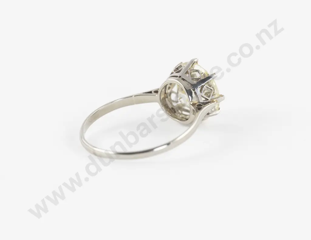 14ct White Gold and Platinum Solitaire Diamond Ring Image 1++