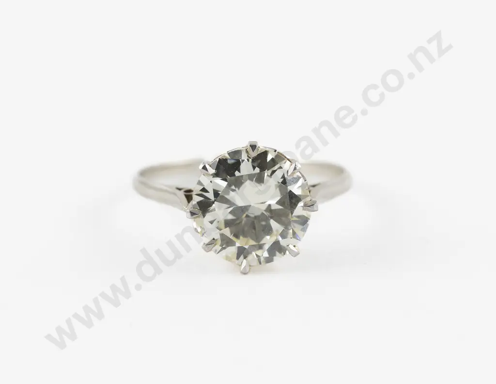 14ct White Gold and Platinum Solitaire Diamond Ring Image 1++