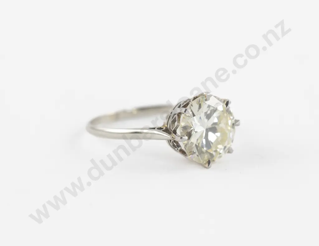 14ct White Gold and Platinum Solitaire Diamond Ring Image 1++