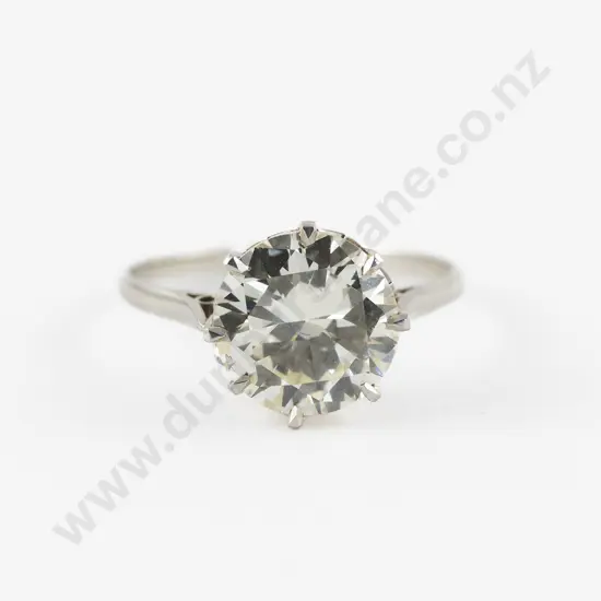 14ct White Gold and Platinum Solitaire Diamond Ring