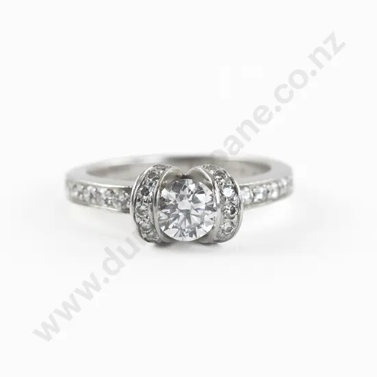 Tiffany and Co All Platinum Diamond Solitaire Ring