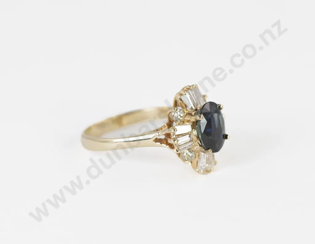 14ct 17Stone Sapphire & Diamond Cluster Ring Image 1++