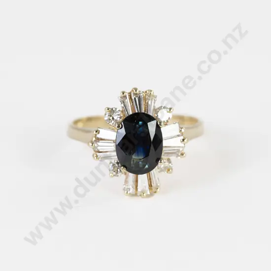 14ct 17Stone Sapphire & Diamond Cluster Ring