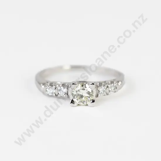 All Platinum Solitaire Diamond Ring