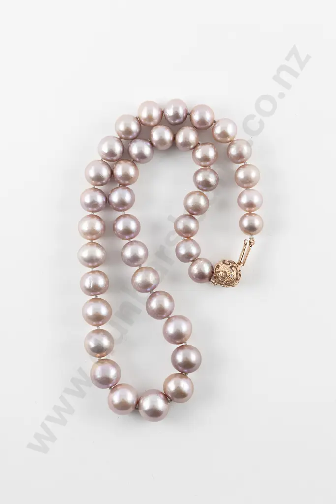 Single Strand Pink Cultured South Sea Pearl Necklace Image 1++