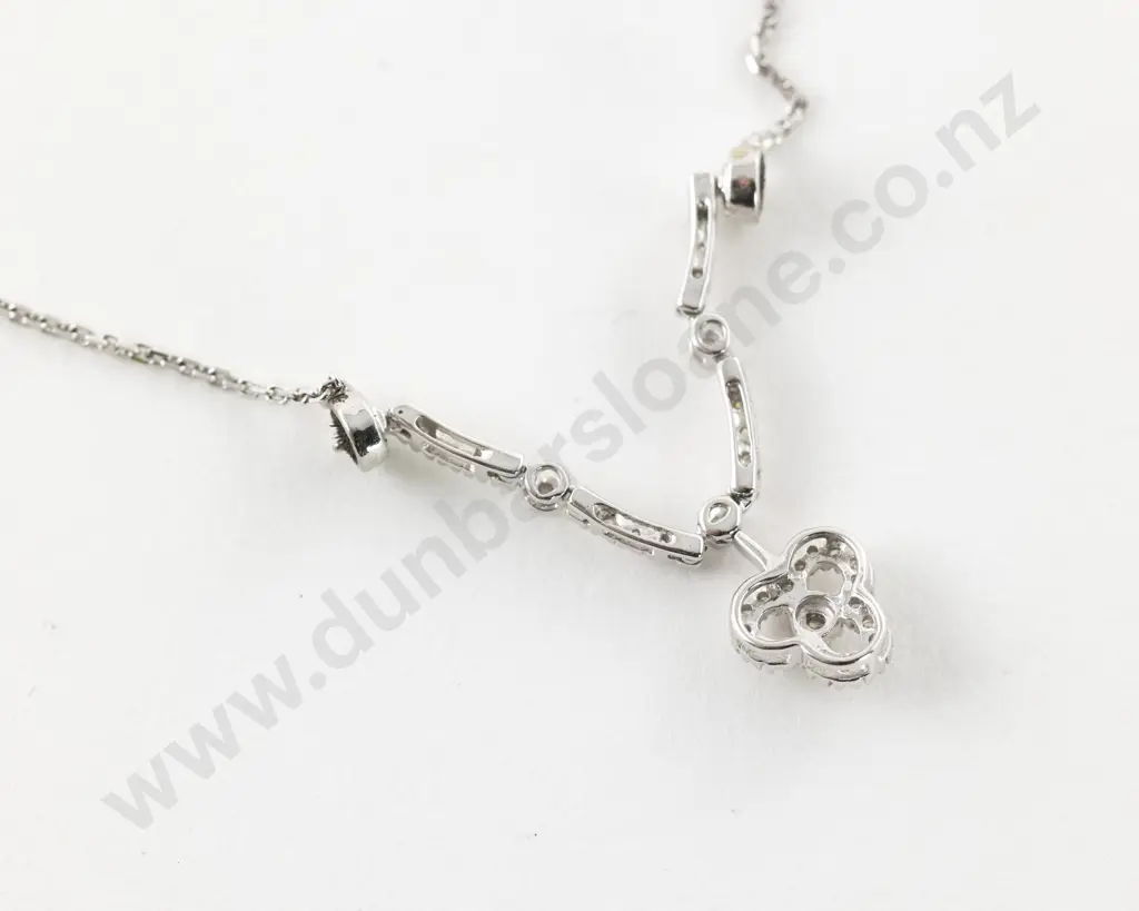 18ct White Gold 43stone Diamond Necklet Image 1++