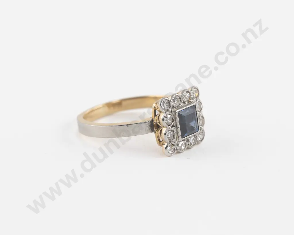 18ct 13Stone Sapphire and Diamond Cluster Ring Image 1++