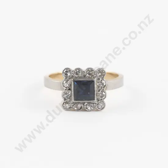 18ct 13Stone Sapphire and Diamond Cluster Ring
