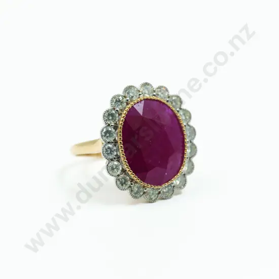 14ct 19Stone Ruby and Diamond Dress Ring