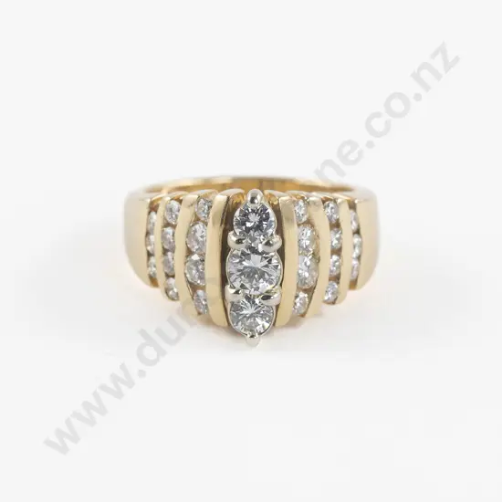 14ct 25Stone Diamond Modern Cluster Ring