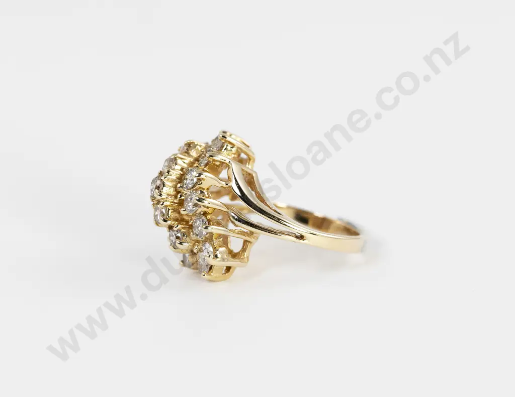 14ct 19stone Diamond Dress Ring Image 1++