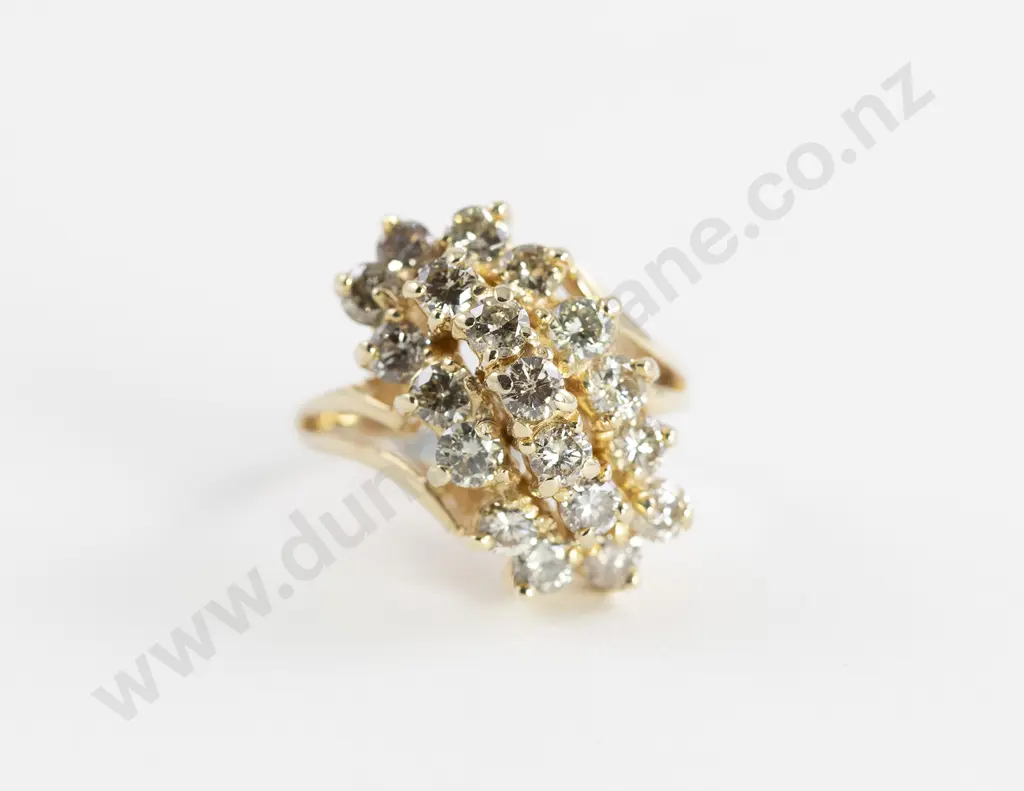 14ct 19stone Diamond Dress Ring Image 1++