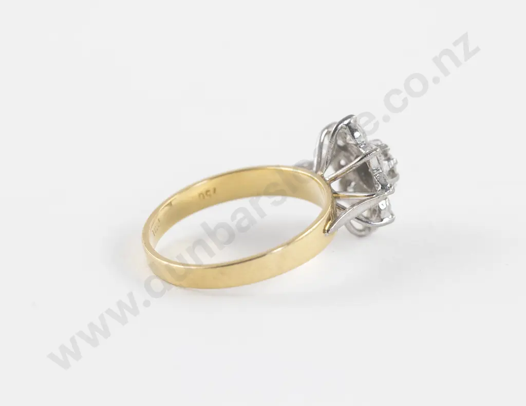 18ct Nine Stone Diamond Floret Cluster Ring Image 1++