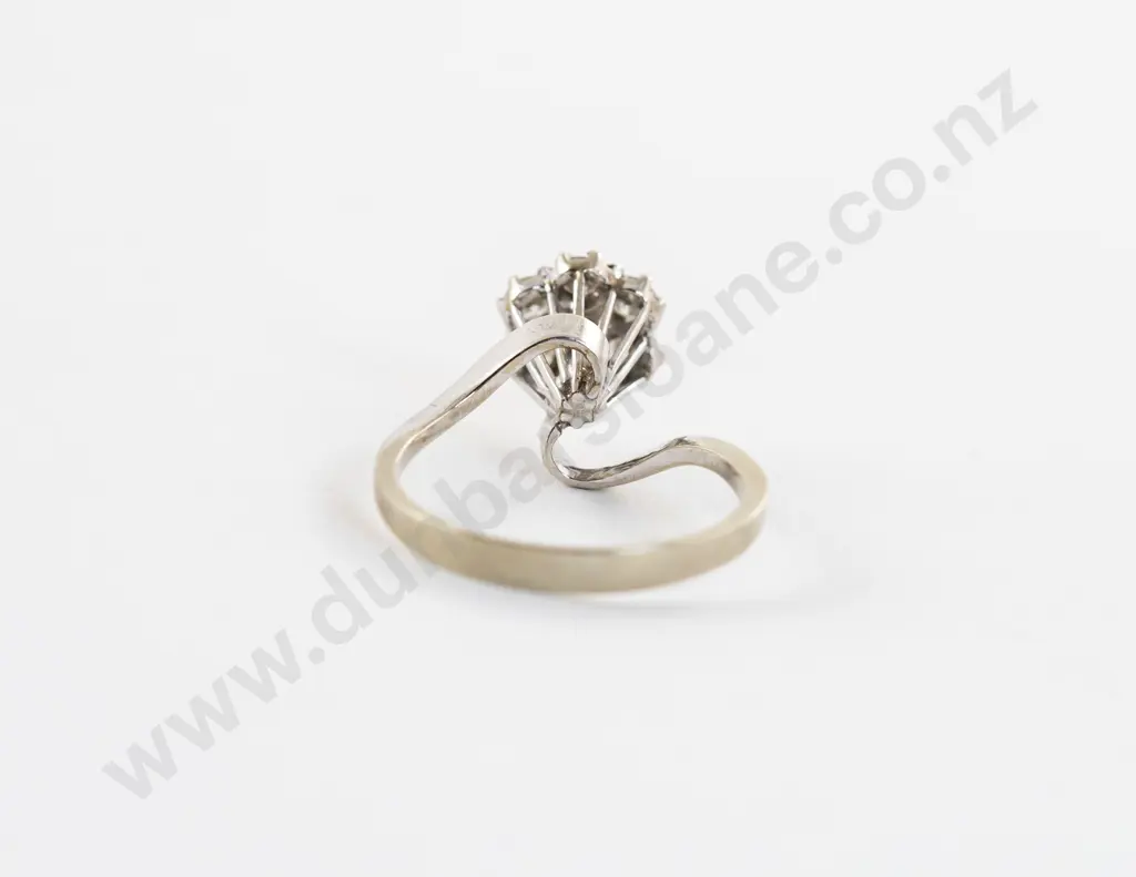 All Platinum Seven Stone Diamond Cluster Ring Image 1++