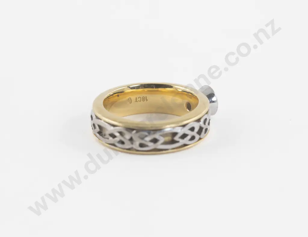 18ct Yellow and White Gold Solitaire Diamond Ring Image 1++