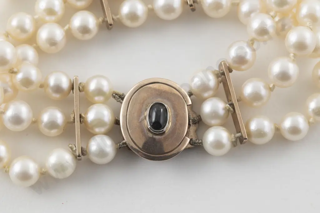 Triple Row Uniform Cultured Pearl Bracelet Image 1++