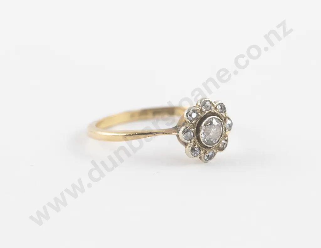18ct Nine Stone Diamond Floret Cluster Ring Image 1++
