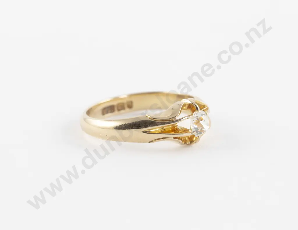 Victorian 18ct Solitaire Diamond Ring Image 1++