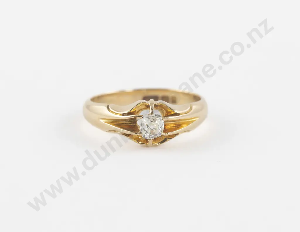 Victorian 18ct Solitaire Diamond Ring Image 1++
