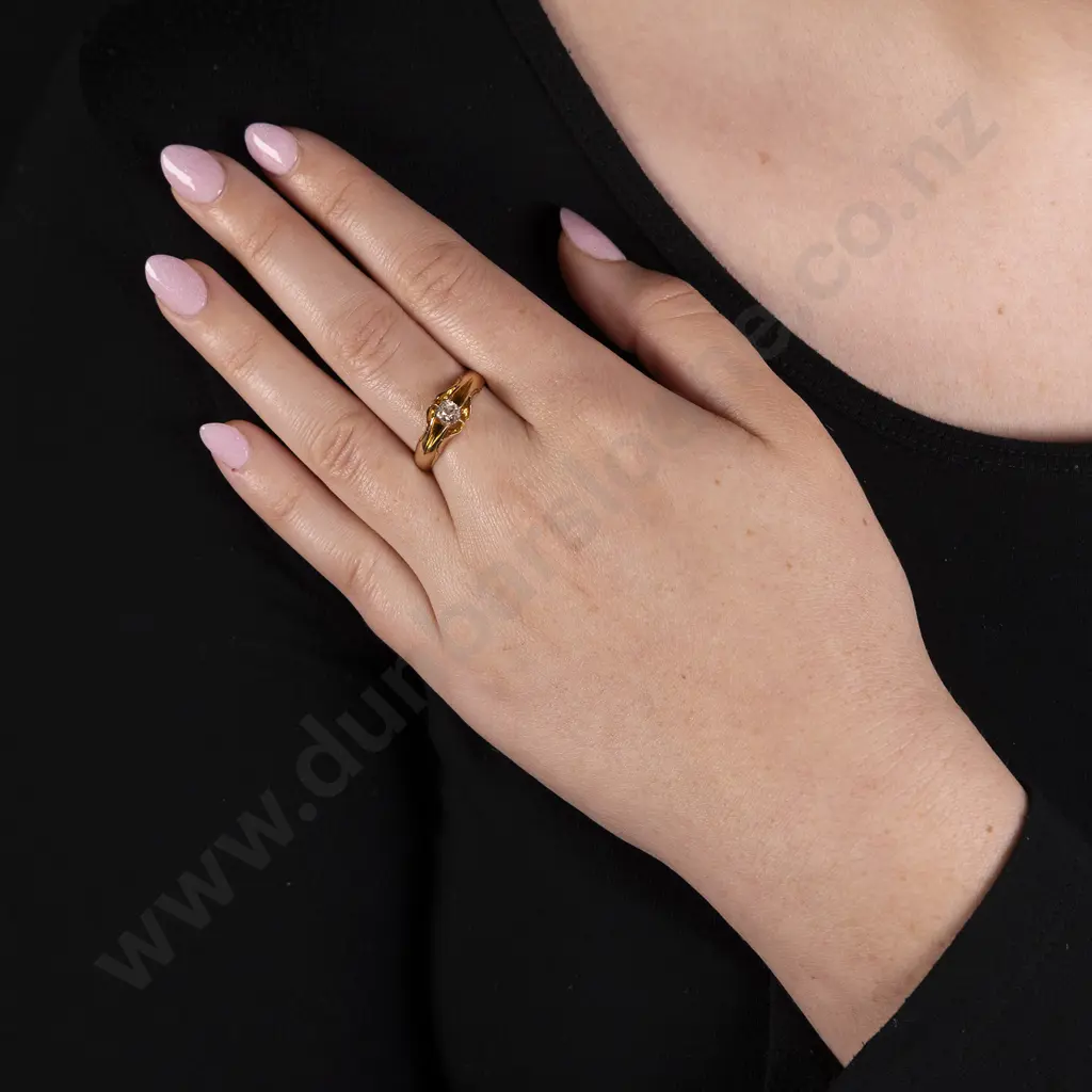 Victorian 18ct Solitaire Diamond Ring Image 1++