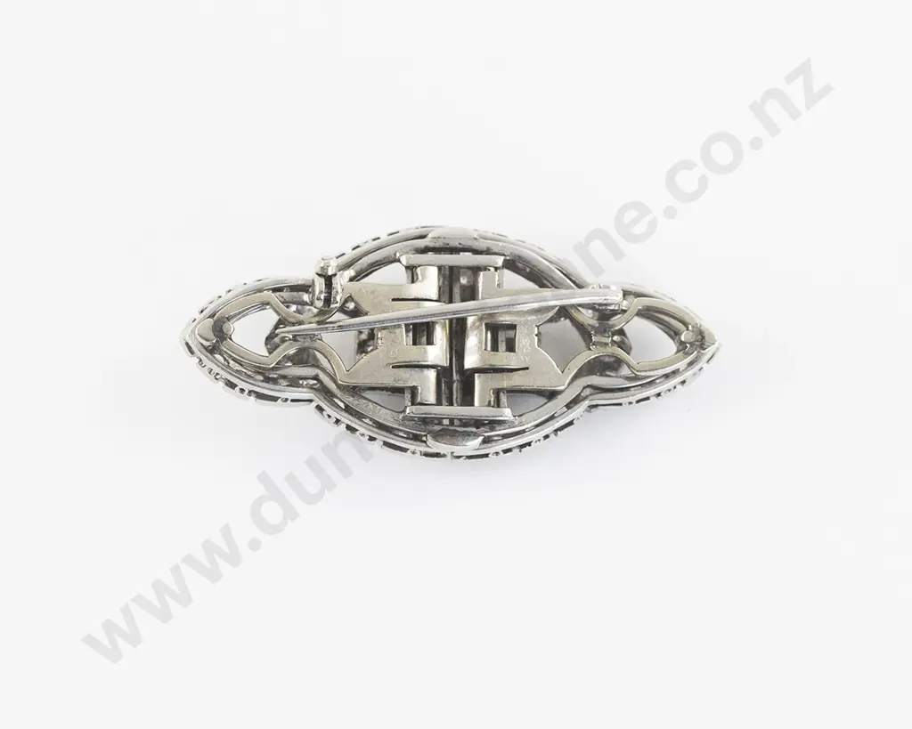 Art Deco Period Platinum 72stone Diamond Dress Clip/Brooch Image 1++