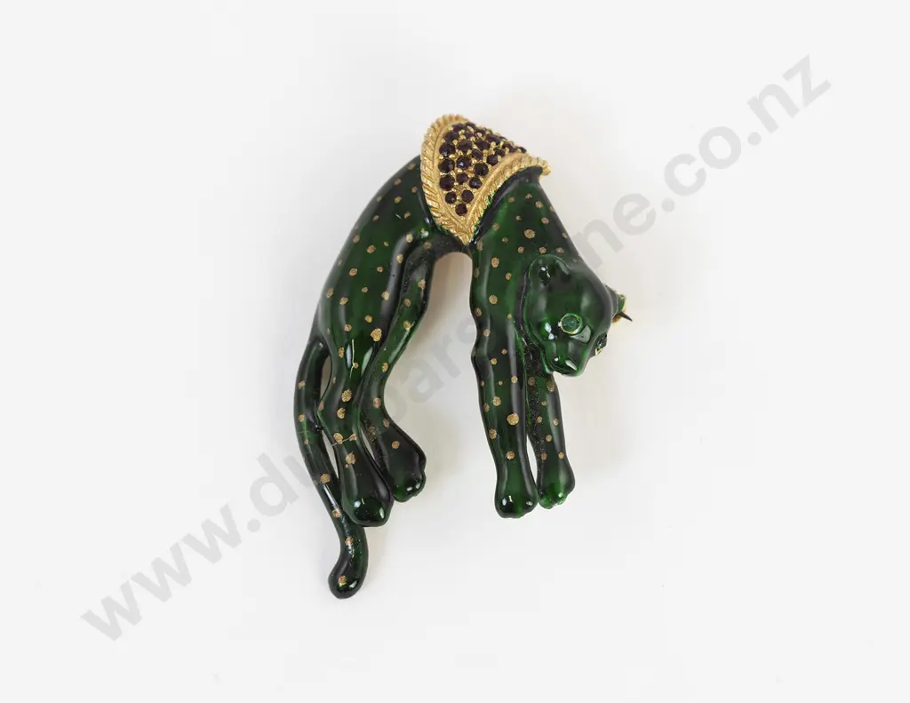 Jeweller Kenneth Jay Lane Duchess of Windsor Style Panther Brooch Image 1++