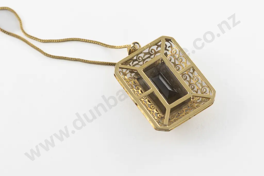 18ct Single Smoky Quartz Pendant Image 1++