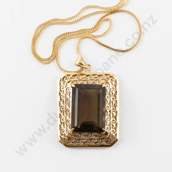18ct Single Smoky Quartz Pendant