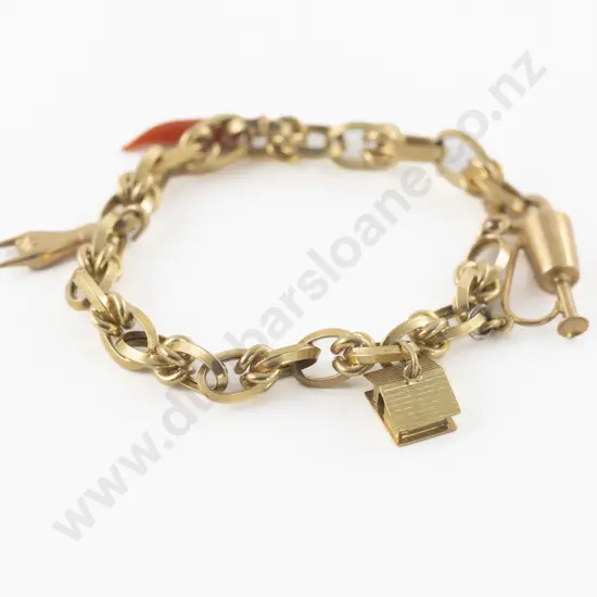 18ct Curb Link Charm Bracelet