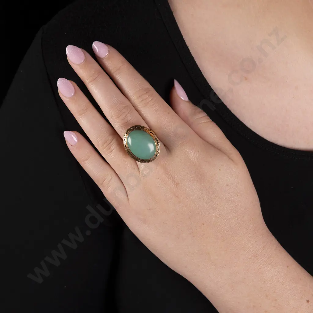 14ct Single Turquoise Dress Ring Image 1++