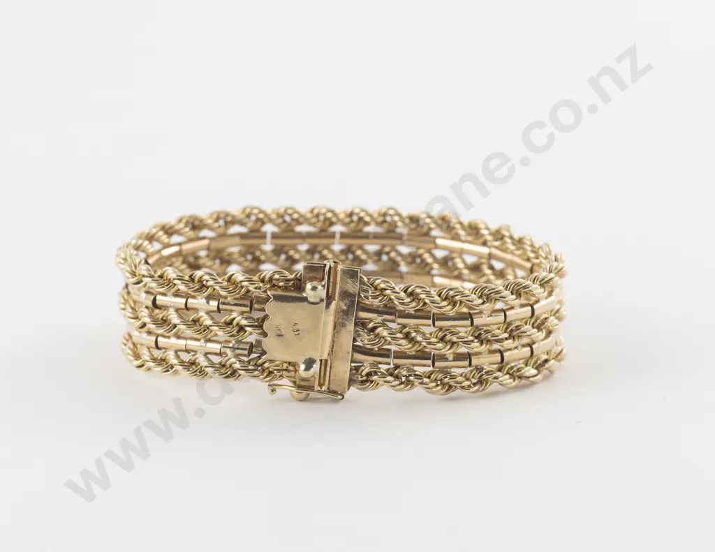 14ct Fancy Rope Twist and Rail Bracelet Image 1++