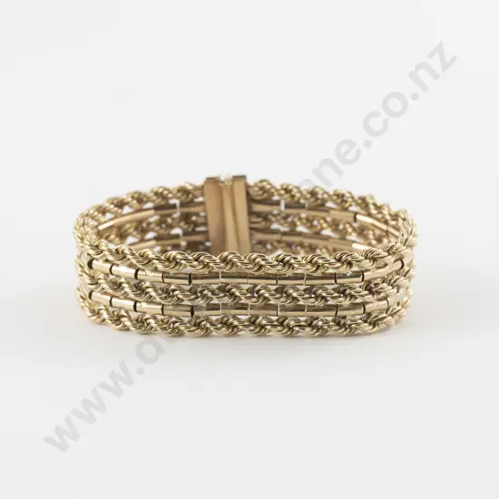 14ct Fancy Rope Twist and Rail Bracelet