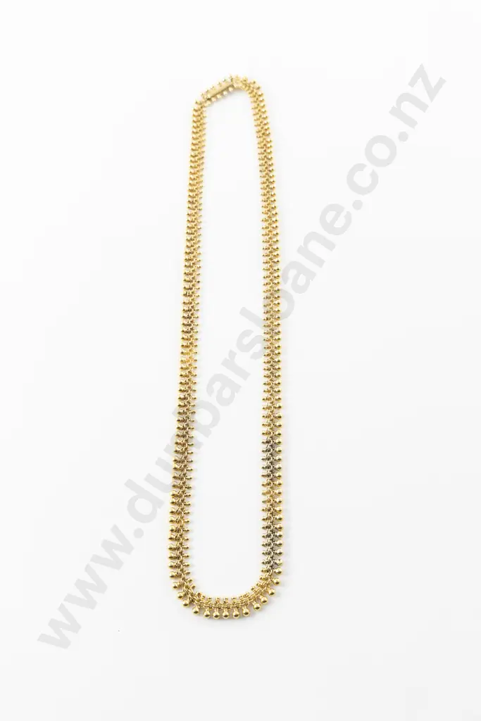 14ct Fancy Chain and Bead Link Necklace Image 1++