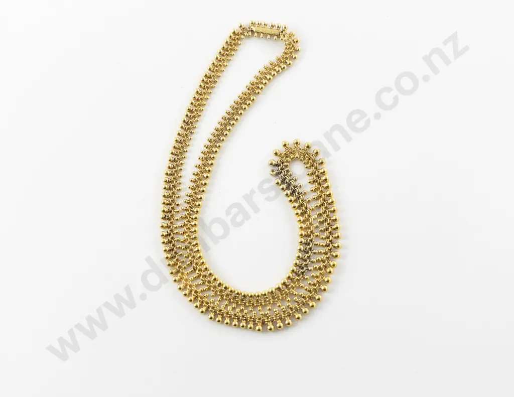 14ct Fancy Chain and Bead Link Necklace Image 1++