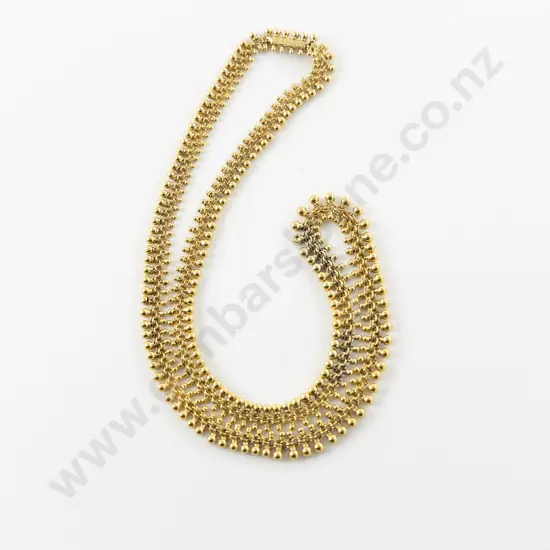 14ct Fancy Chain and Bead Link Necklace