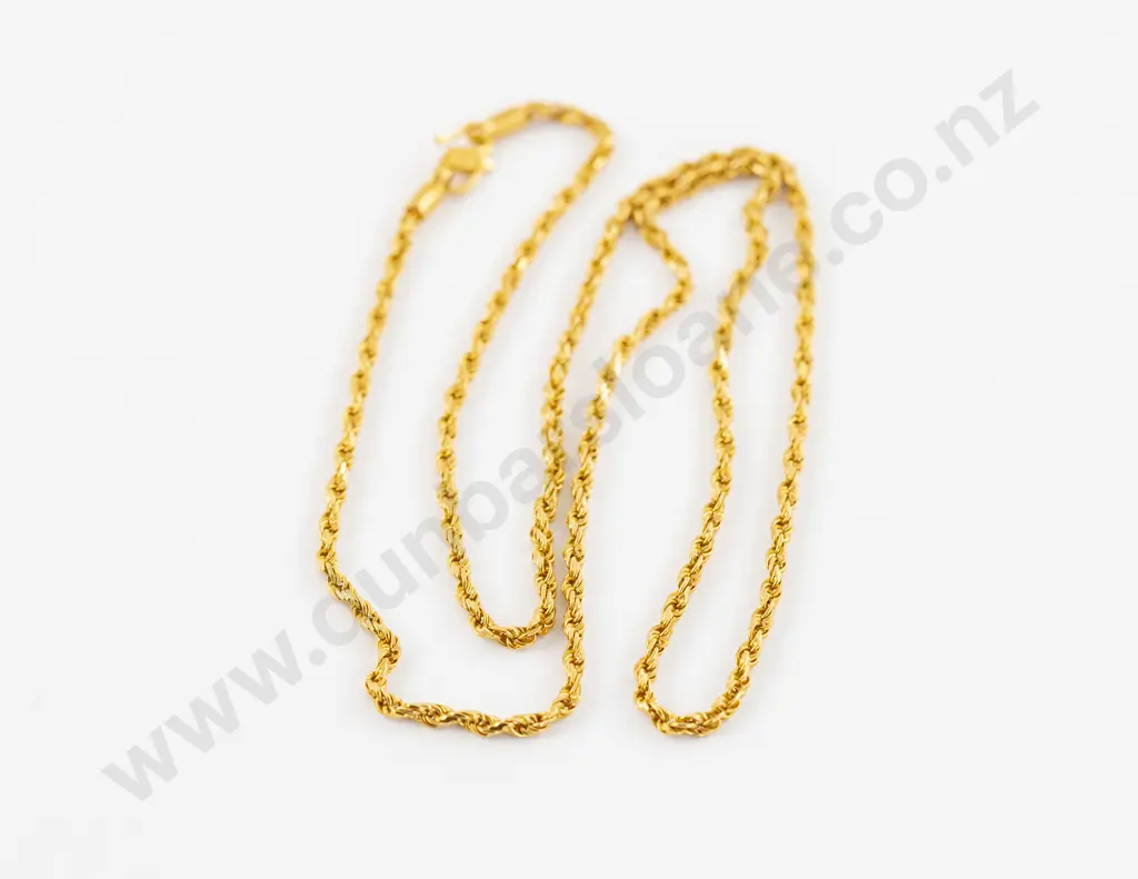 18ct Faceted Rope Twist Neck Chain Image 1++
